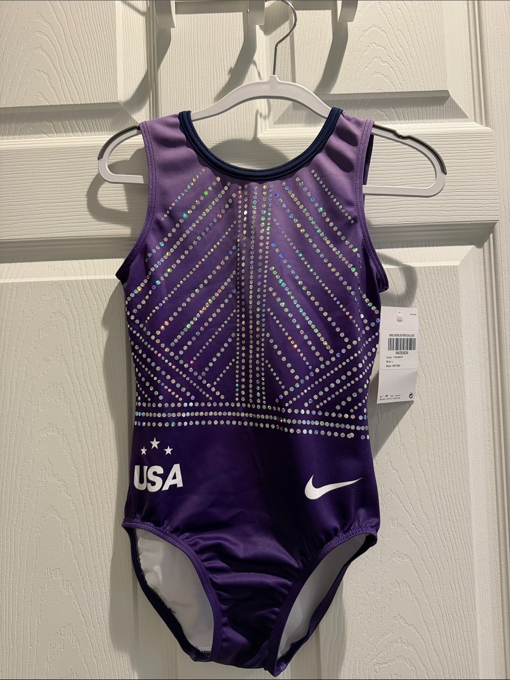 NWT Nike USA Gymnastics Leotard with Iridescent Design